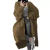 Nuevo y elegante cárdigan suéter largo hasta la rodilla estilo coreano para mujer para otoño e invierno, con corte relajado, estilo holgado y tejido de punto grueso, una opción de moda