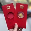 Adesivos de Telefone de Ouro Puro 999 para o Festival da Primavera, Artesanato em Metal de Envelope Vermelho de Alta Qualidade, Presentes para Reunião Anual