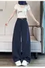 Calças Brancas Wide-Leg para Mulheres 2026 Novas Calças Longas de Cintura Alta com Caimento Fluido e Toque Sofisticado, Calças Banana Casuais Largas