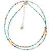 Collar de Cuentas Redondas de Turquesa Natural y Cuentas Pequeñas Finas, Combinado con Lapislázuli, Ágata Roja del Sur y Cera de Abeja, Fuente de Suministro en Vivo