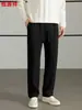 Calça casual masculina Hengyuanxiang, nova coleção outono 2026, design leve e luxuoso, calça esportiva de malha masculina, moda masculina
