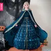 Palacio de Disfraces de Halloween Capa Chal de Bruja Elfa Princesa Reina Atuendo de Escenario Bata de Reina Falda Larga Exportación
