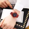 Puntero Digital Reloj Cielo Estrellado de Moda Venta Caliente Creativo Luminoso Magnético Milanesa Cuarzo Reloj de Mujer Fábrica al por Mayor