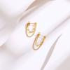 Pendientes de cadena doble de acero de titanio transfronterizos Europa y Estados Unidos pendientes de borla de alto nivel para mujer pendientes de oro de 18k red