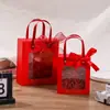 Sacola de Presente Transparente com Janela, Sacola de Presente de Joias de Luxo, Sacola Tote para Dia do Professor Aniversário, Sacola de Papel para Lembrancinha de Casamento