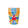 Prato de Papel Descartável Tema Pássaro Táxi Desenho Animado, Copo, Guardanapo de Papel, Toalha de Mesa, Conjunto de Louça, Suprimentos de Decoração para Festa de Aniversário