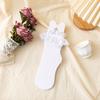 Medias de encaje de princesa, calcetines de encaje para niñas, estilo lolita de primavera, medias lolita de longitud media, medias blancas de amor