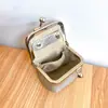Couro Bovino de Primeira Camada Nova Bolsa Compacta Dourada Anel de Diamante Bolsa para Joias Couro Genuíno Mini Anel Colar Brincos Caixa de Joias para Mulheres