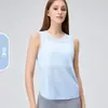 Top de tirantes de yoga calado transfronterizo para mujer, cuello redondo, sin mangas, cubierta atlética ligera y transpirable, top corto para fitness