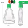 Botella de Vidrio Transparente con Flor Roja para Aceite Esencial, Botella de Aceite de Masaje de 3-50ml, Botella Vacía para Relleno de Aceite Activo para el Hogar
