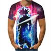2024 Comércio Exterior Impressão 3D Digital Transfronteiriça Camiseta Masculina de Manga Curta Dragon Ball Monkey King Jovens Estudantes do Sexo Masculino
