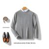 Suéter de Invierno para Hombre 100% Lana Pura Jersey Cuello Redondo Talla Grande Juvenil Tejido de Cachemira Camiseta Base Casual