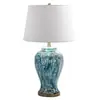 Luminária de Mesa Cerâmica Americana Moderna Simples Azul Forno Quarto Luminária de Cabeceira Sala de Modelo Ornatos de Designer