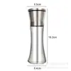 Moedor Ajustável Manual 304 Aço Inoxidável Frasco Moedor Sal Marinho Pimenta Moedor Frasco de Temperos para Cozinha Ocidental e Churrasco