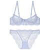 Lingerie Sexy de Renda Europeia e Americana para Mulheres com Seios Grandes, Anti-Queda, Tamanho Grande, Conjunto de Lingerie Ultra Fina Pura Francesa