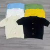 Novedad de Verano Seda de Hielo Estilo Francés Negro Estilo Chanel Cárdigan de Punto de Manga Corta Top para Mujer Ajustado Cintura Ceñida Camiseta de Cuello en V Moderno