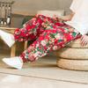 2024 Nuevo Estilo de Verano Estilo Chino Pantalones Casuales Estampados para Hombre Algodón y Lino Holgados Bloomers Pantalones Cruzados Pantalones de Flores del Noreste para Hombre