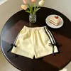 Roupas para Meninas com Laço Cintura Elástica Shorts Casuais Verão Novo Estilo para Bebês e Crianças Pequenas Soltos Retos de Perna Larga Hot Pants