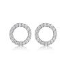 Aretes de Plata S925 Lujo Accesible Estilo Lujuria Pura Zircón Pegamento Estilo Francés Súper Flash Redondos Aretes de Alta Gama Aretes para Mujer