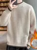 Suéter con estampado de ondas para hombre, suéter de marca de moda de otoño e invierno, ropa de suéter falso de dos piezas, suéter interior suelto de medio cuello alto