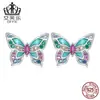 Evelle Primavera Nuevos Exquisitos Pendientes de Mariposa Plata de Ley s925 Pendientes Joker de Animal Joyería Pendientes Mujeres Venta al por Mayor