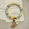 Cuentas de Abaco de Frijol de Leche Tipo Jade Pulsera Bodhi Pulsera de Oración de Doble Círculo Accesorios de Loto Joyería Unisex Pulsera Venta al por Mayor