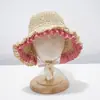 Sombrero de Protección Solar para Niños, Sombrero de Paja para Niñas, Sombrero para Bebé, Sombrero Delgado de Sol de Verano, Sombrero de Princesa con Ala Ancha, Sombrero de Playa para la Costa