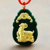 Guan Yu Jade Hetian Natural con Incrustaciones de Oro Colgante de Jade Negro Colgante Signos del Zodíaco Chino Transmisión en Vivo Dropshipping S2010101