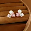 Pendientes de Clip Cuadrados y Redondos con Perlas y Incrustaciones de Diamantes para Mujer sin Agujeros en las Orejas, Pendientes Elegantes y con Estilo con un Toque de Lujo Ligero y de Alta Gama, Venta al por Mayor