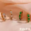 Pendientes de Moda Europeos y Americanos Elegantes Simples Joyería para Mujer Acero Inoxidable Diseño de Nicho Circonita Pendientes de Bambú Hebillas de Oreja