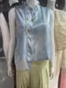 Nuevos Tops de Verano Estilo Chino Imitación Seda Talla Grande para Mujer