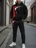 Conjunto Esportivo com Capuz Transfronteiriço Europeu e Americano para Todas as Estações Marca Americana Tendência Novo 25 Anos Casual e Versátil