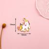 Colgante de gato KT con pony colorido de dibujos animados coreanos con accesorios de joyería DIY de aleación de unicornio arcoíris que gotea aceite