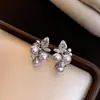 Aretes Flor de Aguja Plateada Zirconia Accesorios de Collar Aretes para Mujer Luz de Lujo Joyería de Alta Gama Pendientes de Perla Set de Joyería Venta al por Mayor