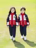 Uniforme Escolar para Alunos do Ensino Fundamental Terno de Inverno de Três Peças Roupas de Aula para Crianças Roupas de Jardim de Infância Roupas Esportivas Outono e Inverno
