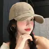 Gorra de béisbol retro bordada con letras estilo coreano para mujer, circunferencia de cabeza grande, ala ancha, hace que la cara parezca más pequeña, gorra nueva de pico de pato
