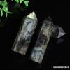 Venta al por mayor de fábrica de feldespato natural, columna de cristal, piedra lunar, adornos de prisma hexagonal, columna de una sola punta, piedra pulida