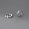 Brincos de Prata Esterlina S925 Nalan com Diamantes de Duas Fileiras, Moda Simples e de Nicho, Versáteis para o Trabalho e Uso Diário, Brincos Circulares M08098