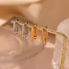 Moda Europeia e Americana Simples Clássico Nicho Brincos de Aço Titânio Aço Inoxidável Banhado a Ouro 18K Mini Brincos Pequenos em Formato de O para Mulheres