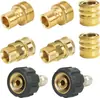 Conector rápido de cobre estándar americano roscado 3/4 más vendido de Amazon para lavadoras de autos de alta presión, adaptador de pistola de agua 3/8