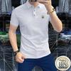 A moda simples não escolhe pessoas! Camisa polo de manga curta para homens verde claro confortável respirável Algodão pérola meia manga t