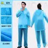 Conjunto de Dos Piezas de Impermeable y Pantalón de Lluvia, Traje de Lluvia Impermeable Integral Eva para Acampar, Rafting, Pesca y Ciclismo, Poncho de Lluvia Engrosado