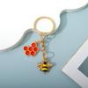 Chaveiro de Abelha Multicolorido Pingente de Colmeia Hexagonal Argola de Chave Pingente de Bolsa Feminina Presentes Quentes Transfronteiriços