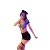 Traje de una pieza sexy de policía para show nocturno sm sexy tirante hueco Falda de cadera de secretaria caliente transparente cuello en V