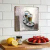Tableros de exhibición de hojalata hechos a medida para bebidas premium, paneles de exhibición cuadrados de 20/30 cm, arte de hojalata estilo barista