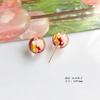 Rodada Colorido Gota De Óleo Imitação Pérola Frisado Bonito Flor De Cerejeira Acrílico DIY Brincos Brincos Material Acessórios