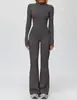 Macacão de Uma Peça Yu An Transfronteiriço Outono/Inverno com Pelúcia Extra Gola Alta Bodysuit Térmico para Yoga Calça Larga Roupa de Corrida Fitness