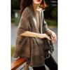 Abrigo de lana para mujer, otoño e invierno 2023, nuevo abrigo holgado estilo occidental con chal francés retro a cuadros.