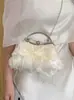 Yuezhi 2026 Verano Nueva Moda Retro Flor de Rosa Lazo Bolso de Mano Encaje Casual Versátil Bolso Cruzado