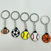 Chaveiro Criativo de PVC Pingente de Futebol Basquete Joias Esportivas Pingente de Mochila Borracha Macia Pequeno Presente Disponível no Local Atacado